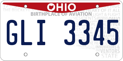 OH license plate GLI3345