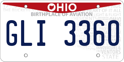 OH license plate GLI3360