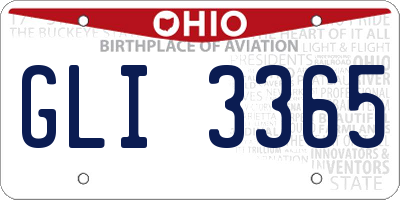 OH license plate GLI3365