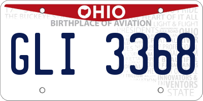 OH license plate GLI3368