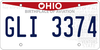 OH license plate GLI3374