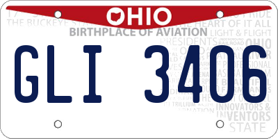 OH license plate GLI3406
