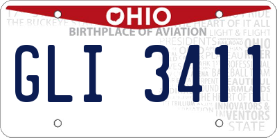 OH license plate GLI3411