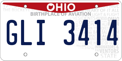 OH license plate GLI3414
