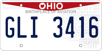 OH license plate GLI3416