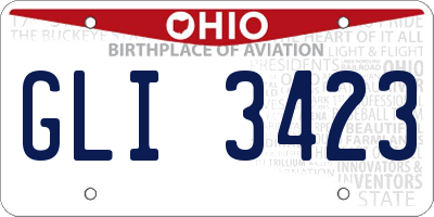 OH license plate GLI3423