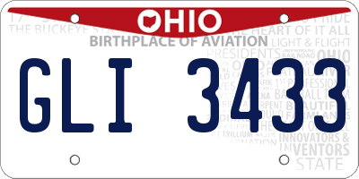 OH license plate GLI3433