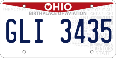 OH license plate GLI3435