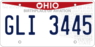 OH license plate GLI3445