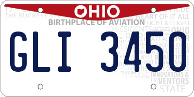 OH license plate GLI3450
