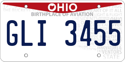 OH license plate GLI3455