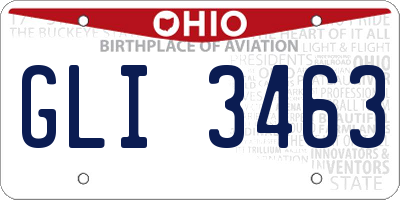 OH license plate GLI3463