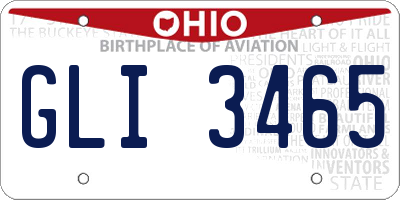 OH license plate GLI3465