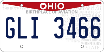 OH license plate GLI3466