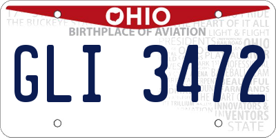 OH license plate GLI3472