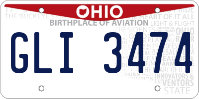 OH license plate GLI3474