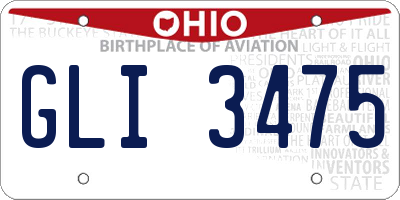 OH license plate GLI3475