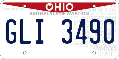 OH license plate GLI3490