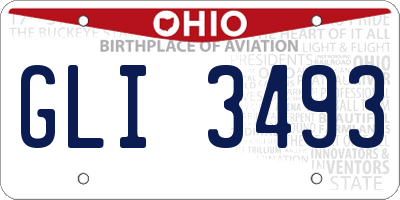 OH license plate GLI3493