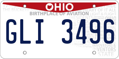 OH license plate GLI3496