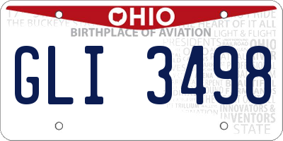 OH license plate GLI3498