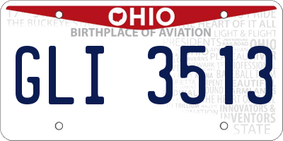 OH license plate GLI3513