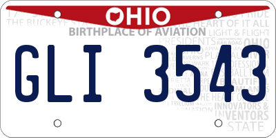 OH license plate GLI3543