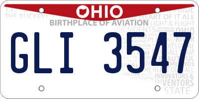 OH license plate GLI3547