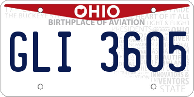 OH license plate GLI3605
