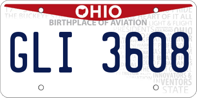 OH license plate GLI3608