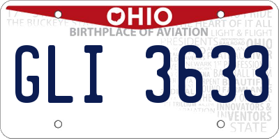 OH license plate GLI3633