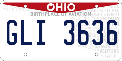OH license plate GLI3636