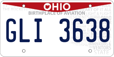 OH license plate GLI3638