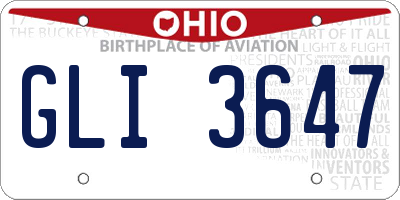 OH license plate GLI3647