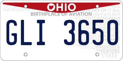 OH license plate GLI3650