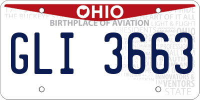 OH license plate GLI3663