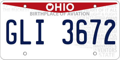 OH license plate GLI3672