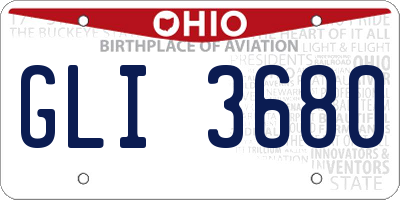 OH license plate GLI3680