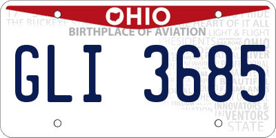 OH license plate GLI3685