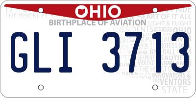 OH license plate GLI3713