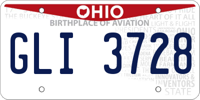 OH license plate GLI3728
