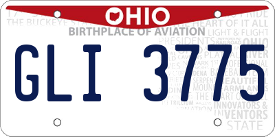 OH license plate GLI3775