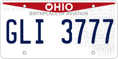 OH license plate GLI3777