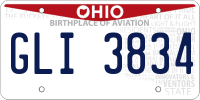 OH license plate GLI3834