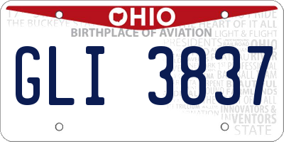 OH license plate GLI3837