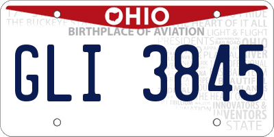 OH license plate GLI3845