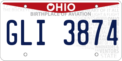 OH license plate GLI3874