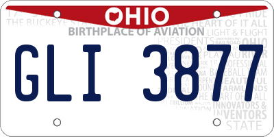 OH license plate GLI3877