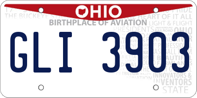 OH license plate GLI3903
