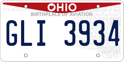 OH license plate GLI3934